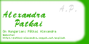 alexandra patkai business card