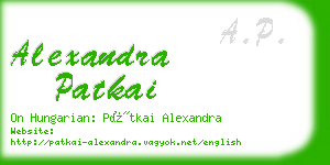alexandra patkai business card